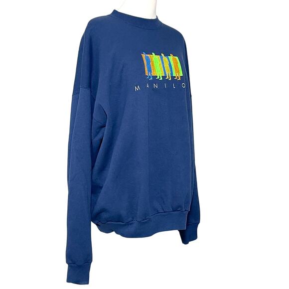 Vintage Barry Manilow Navy Crewneck Sweater XXL - Picture 7 of 7